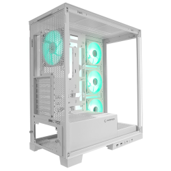 Rampage Hydra V2 Obudowa PC akwarium 4x wentylator ARGB biała