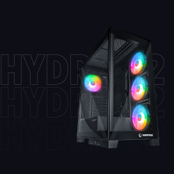 Rampage Hydra V2 Obudowa PC akwarium 4x wentylator ARGB czarna
