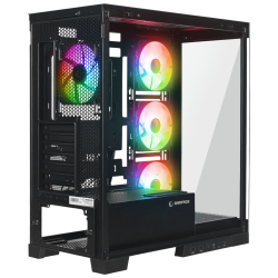 Rampage Hydra V2 Obudowa PC akwarium 4x wentylator ARGB czarna