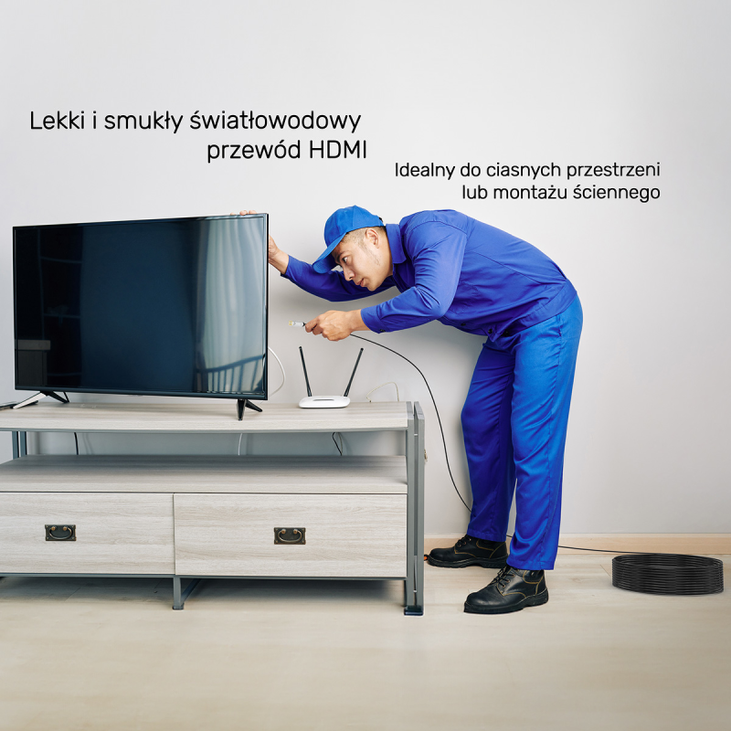 Unitek Kabel optyczny HDMI 2.0 AOC 4K 60Hz 80 m