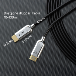 Unitek Kabel optyczny HDMI 2.0 AOC 4K 60Hz 70 m