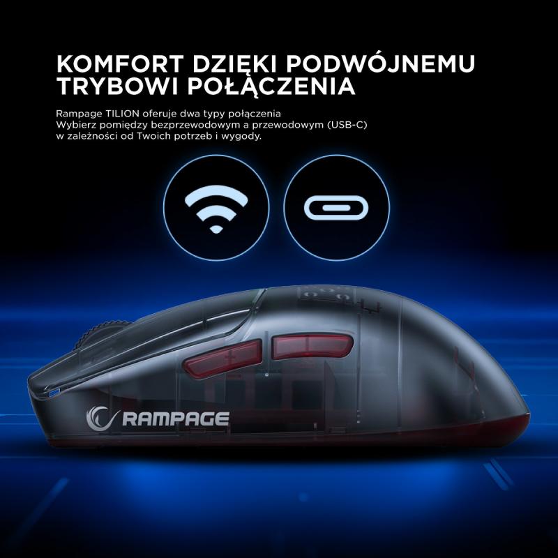 Rampage mysz bezprzewodowa TILION Czarna