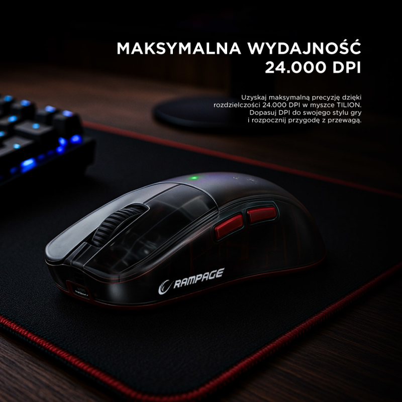 Rampage mysz bezprzewodowa TILION Czarna