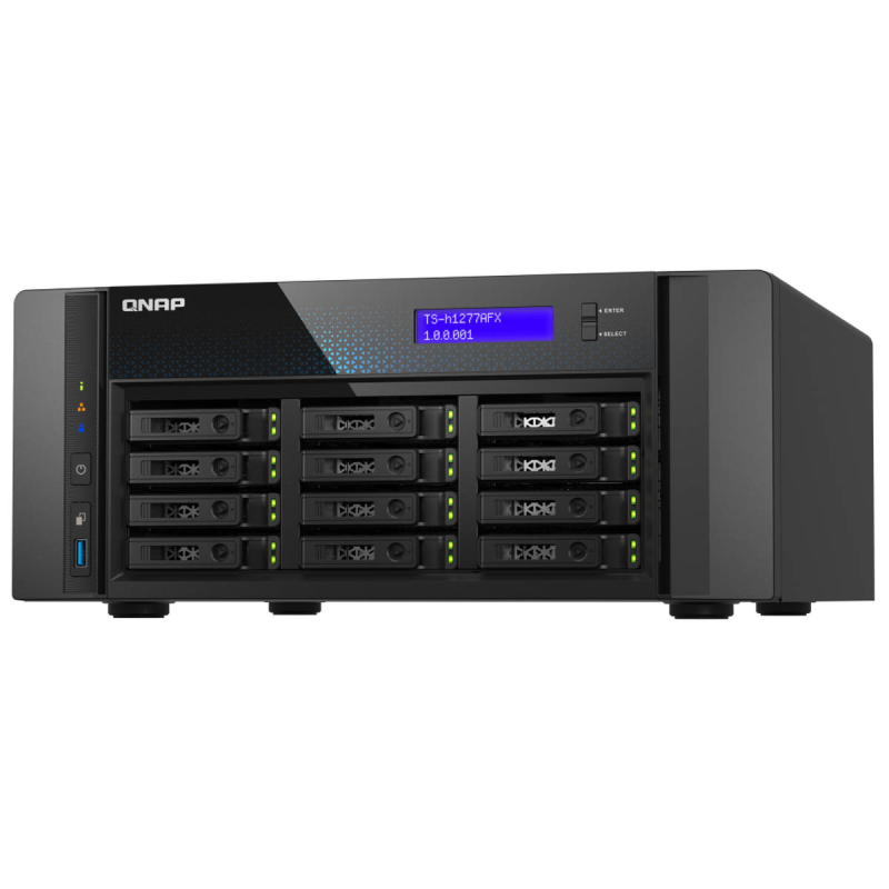 QNAP TS-h1277AFX-R7-32G | 12-zatokowy serwer NAS all-flash, AMD Ryzen, 32GB RAM, 2x10Gb Base-T,Tower