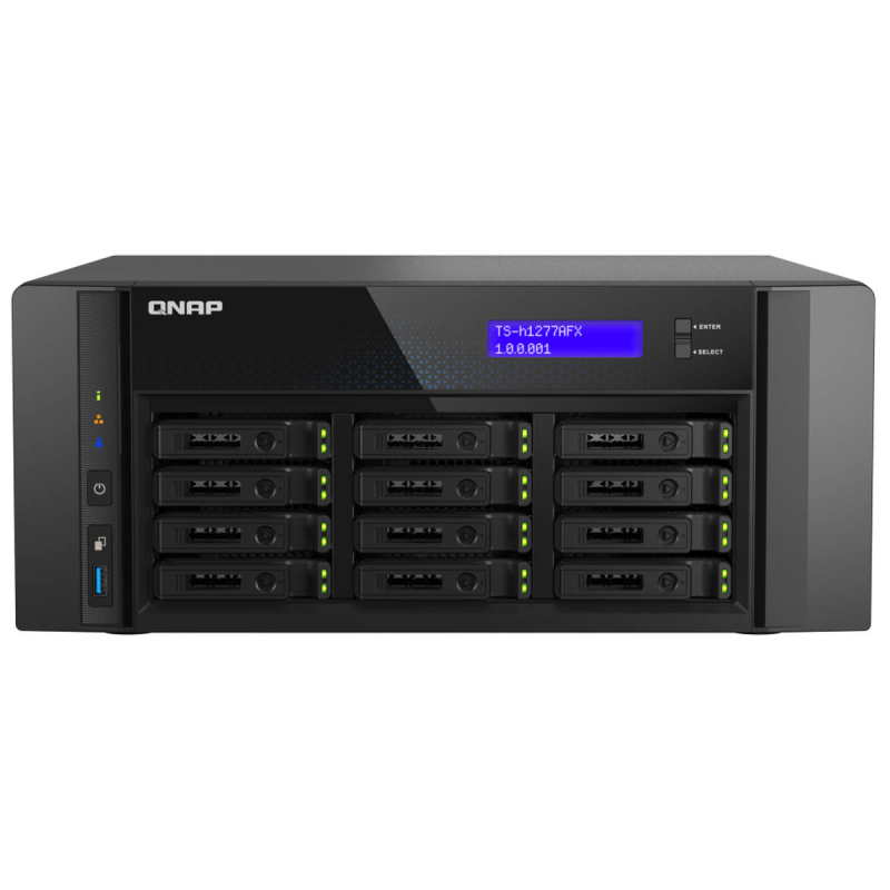 QNAP TS-h1277AFX-R7-32G | 12-zatokowy serwer NAS all-flash, AMD Ryzen, 32GB RAM, 2x10Gb Base-T,Tower