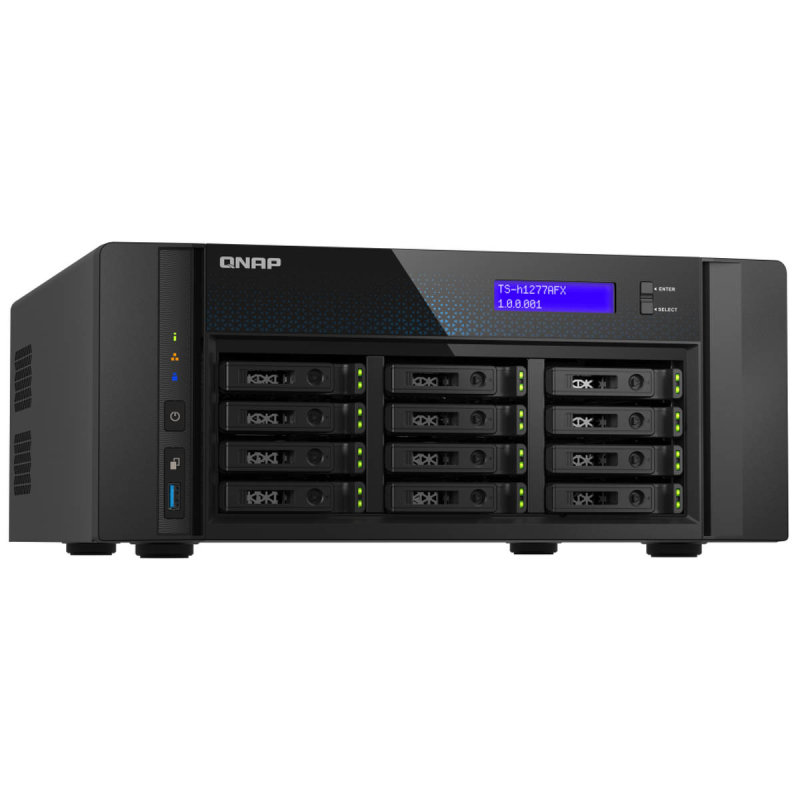 QNAP TS-h1277AFX-R7-32G | 12-zatokowy serwer NAS all-flash, AMD Ryzen, 32GB RAM, 2x10Gb Base-T,Tower
