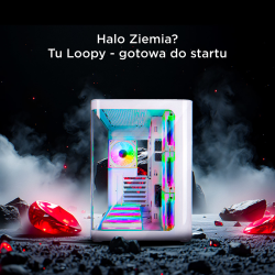 Rampage Loopy Obudowa PC akwarium 7x wentylator ARGB Infinity HUB biała