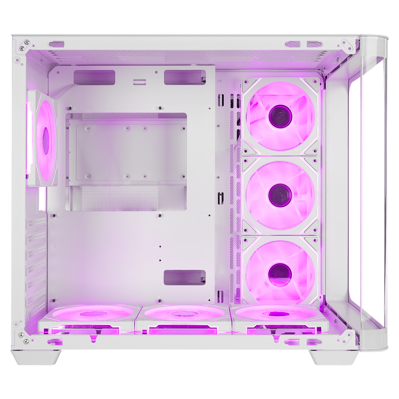 Rampage Loopy Obudowa PC akwarium 7x wentylator ARGB Infinity HUB biała