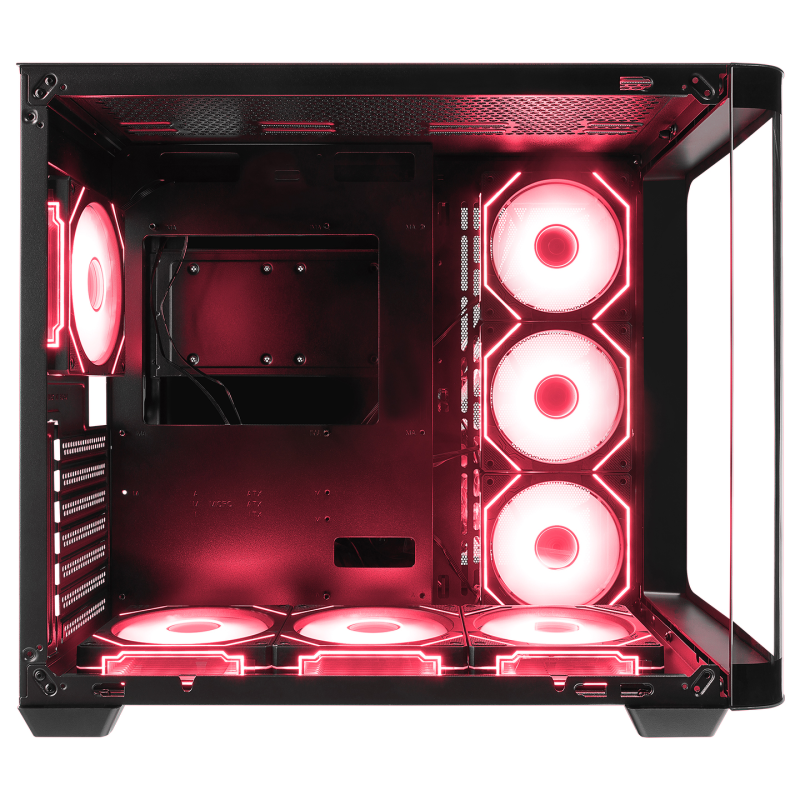 Rampage Loopy Obudowa PC akwarium 7x wentylator ARGB Infinity HUB czarna