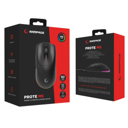 Rampage Prote M5 mysz bezprzewodowa 24000 DPI RGB LED 1K Hz czarna