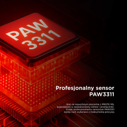 Rampage Prote M5 mysz bezprzewodowa 24000 DPI RGB LED 1K Hz czarna