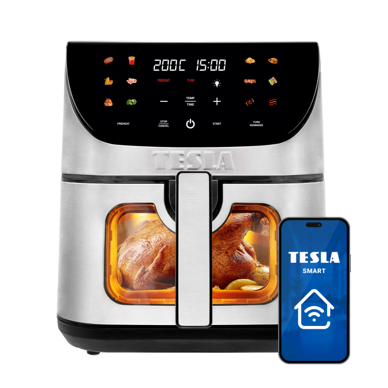TESLA AirCook Q70 XXL WiFi Pro - Wielofunkcyjna beztłuszczowa frytkownica