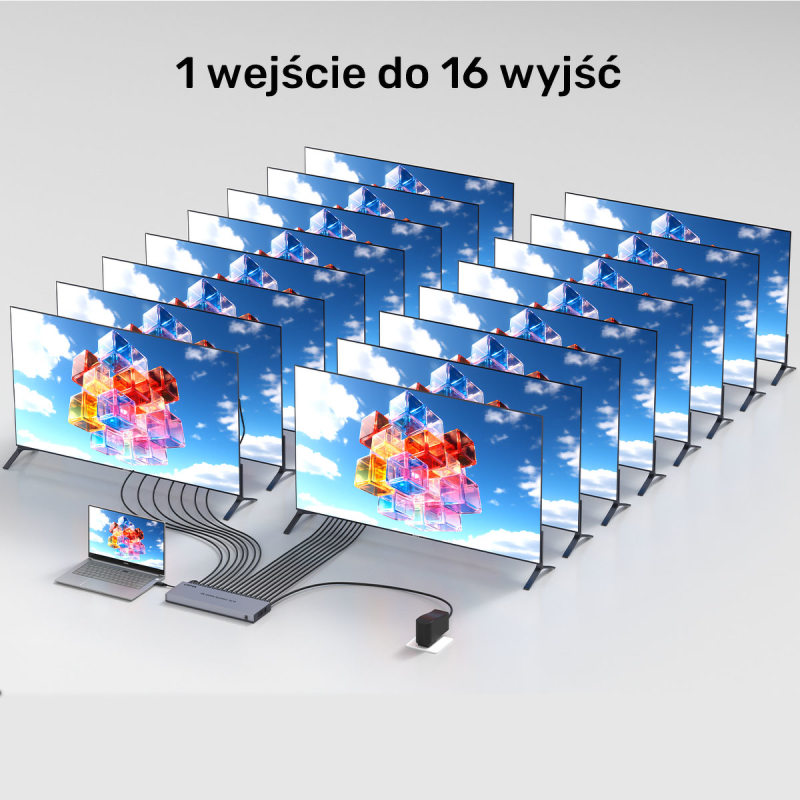 Rozdzielacz HDMI 4K 1 wejście 16 wyjść 4K@30Hz