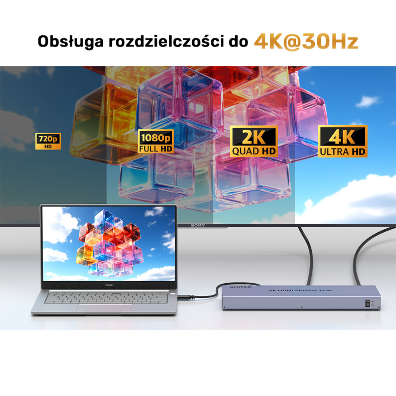 Rozdzielacz HDMI 4K 1 wejście 16 wyjść 4K@30Hz