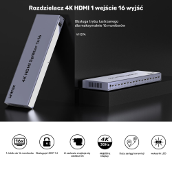 Rozdzielacz HDMI 4K 1 wejście 16 wyjść 4K@30Hz