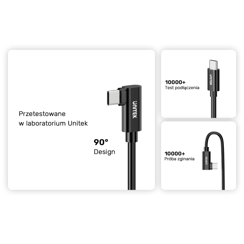 Unitek Kabel VR Link Pro USB-C do C obsługuje 5Gps i 60W