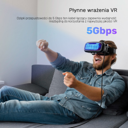 Unitek Kabel VR Link Pro USB-C do C obsługuje 5Gps i 60W
