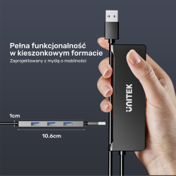 Unitek Hub USB-A 4 porty USB-A 5 Gbps | PartsPC.pl