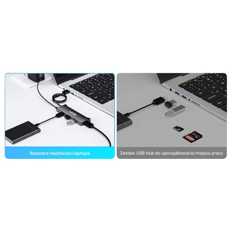 Unitek Hub USB-A 4 porty USB-A 5 Gbps | PartsPC.pl