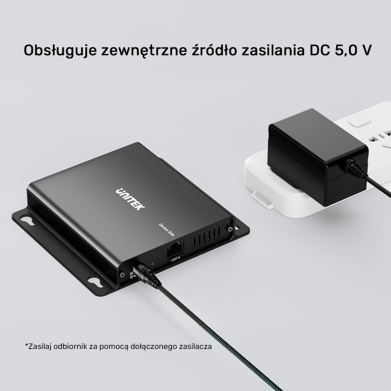 Unitek Przedłużacz USB-C na 4× USB-A przez Ethernet, zasięg do 150 m 480Mbps