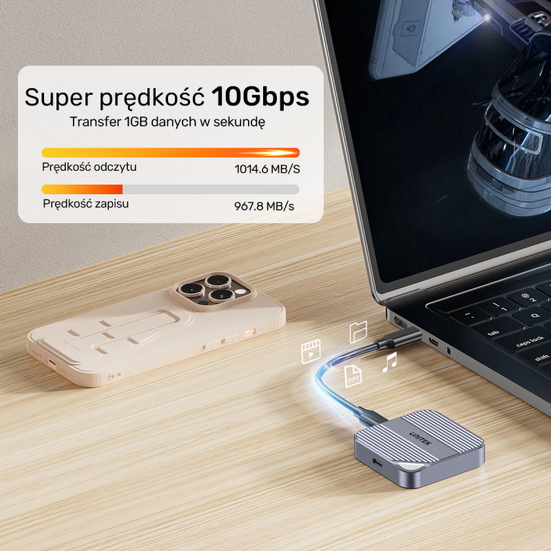 Unitek Obudowa magnetyczna SolidForce Reefer USB-C do M.2 SSD (NVMe/SATA)