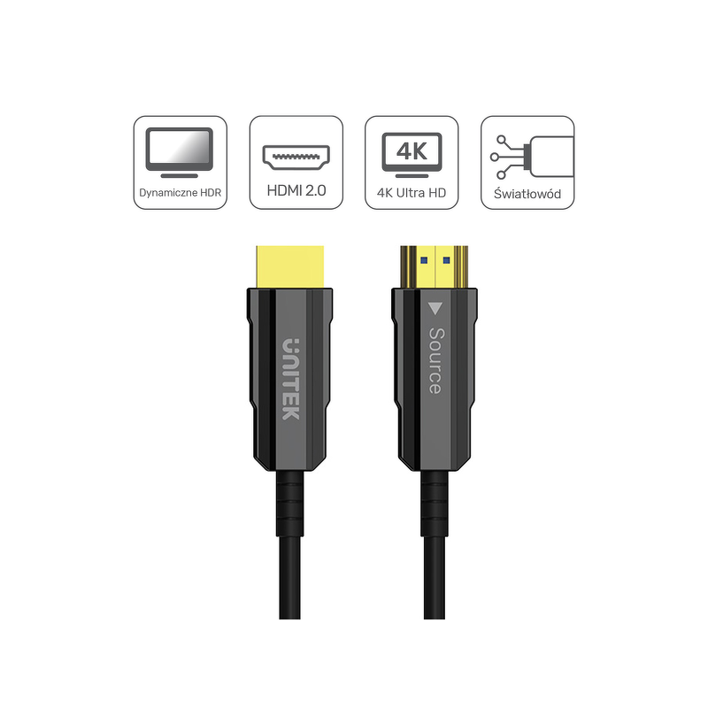 Unitek Kabel optyczny HDMI 2.0 AOC 4K 60Hz 12 m
