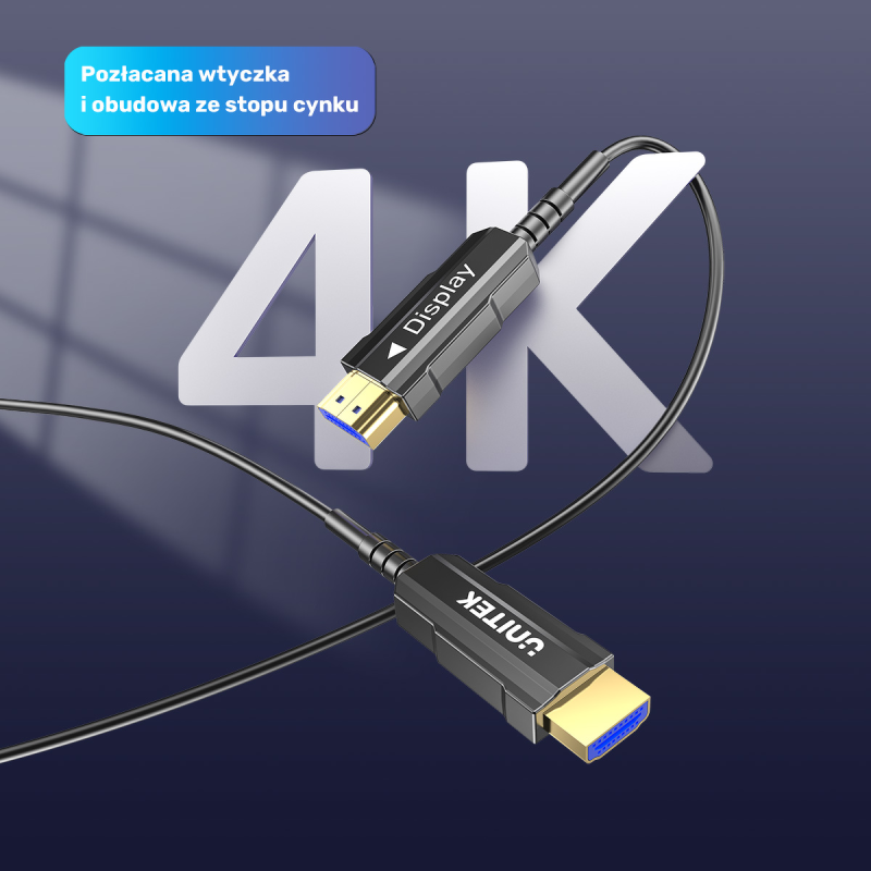 Unitek Kabel optyczny HDMI 2.0 AOC 4K 60Hz 12 m