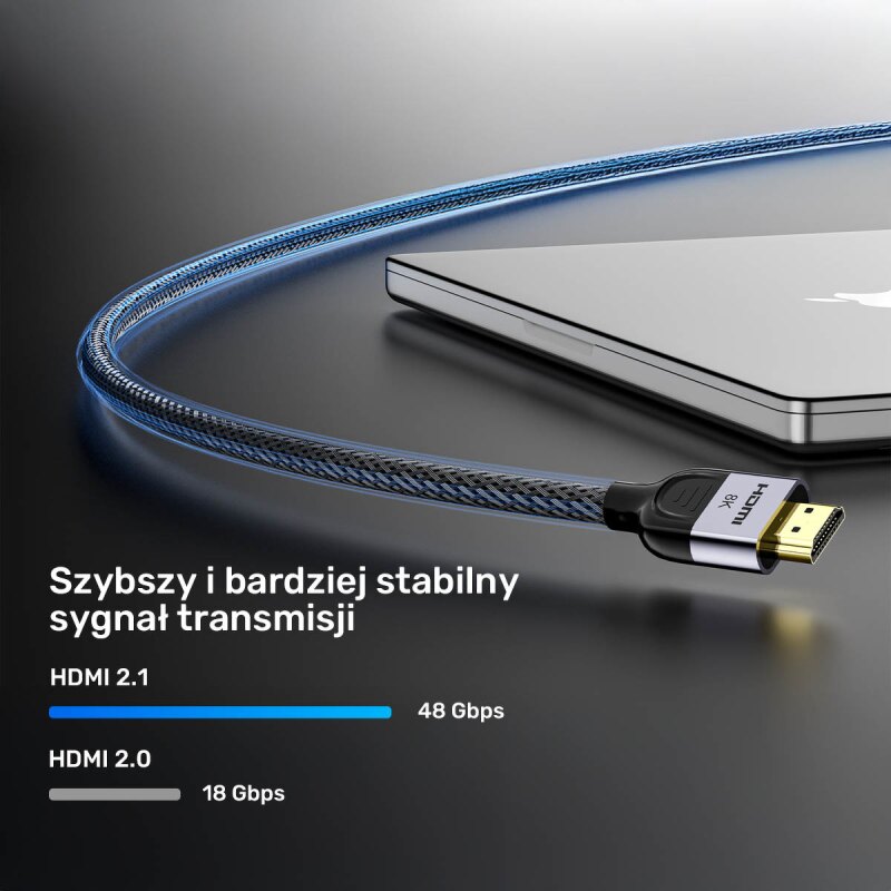 Unitek przewód 8K LUX HDMI 2.1 oplot 1M | PartsPC.pl
