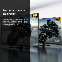 Unitek przewód 8K LUX HDMI 2.1 oplot 1M | PartsPC.pl
