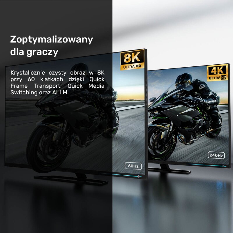 Unitek przewód 8K LUX HDMI 2.1 oplot 1M | PartsPC.pl