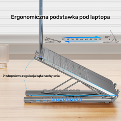 Unitek Podstawka regulowana pod laptop z hubem/HDMI/PD/SD