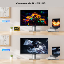 Unitek Podstawka regulowana pod laptop z hubem/HDMI/PD/SD