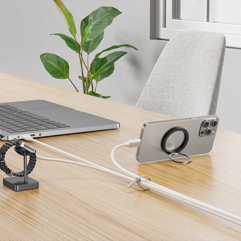 Zestaw silikonowych opasek kablowych czarne/ szare