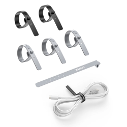 Zestaw silikonowych opasek kablowych czarne/ szare