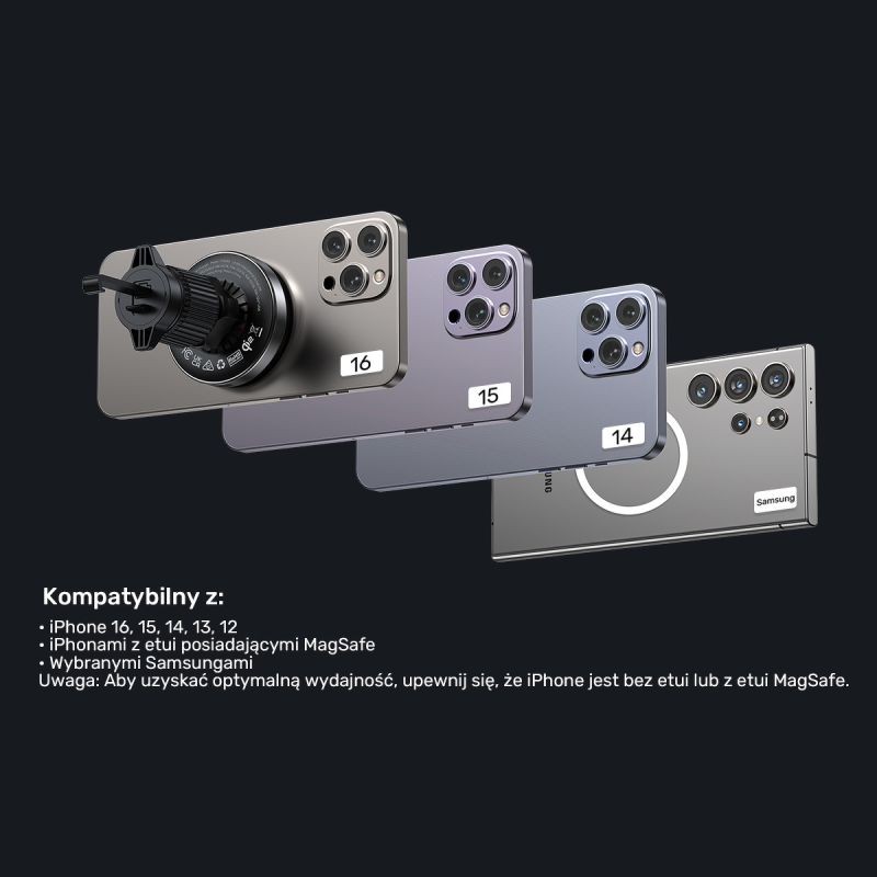 Uchwyt samochodowy Unitek Qi2