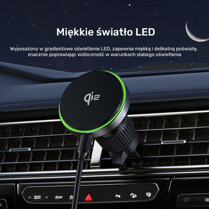 Uchwyt samochodowy Unitek Qi2