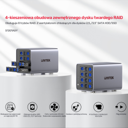 4-dyskowa obudowa RAID  0/1/5/10 / JBOD/ PM Unitek