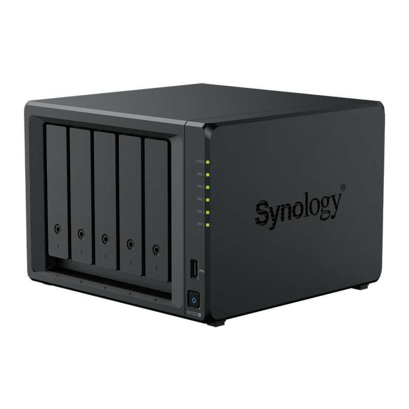 Synology DS1525+ | 5-zatokowy serwer NAS, AMD Ryzen V1500B, 2× 2.5 GbE, M.2 NVMe, Tower