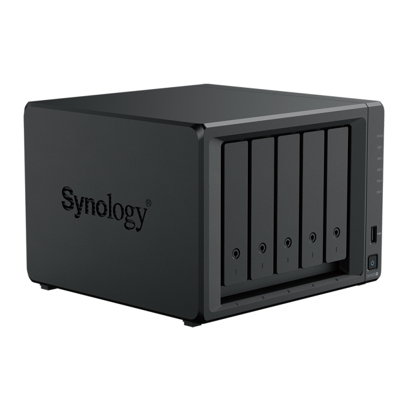 Synology DS1525+ | 5-zatokowy serwer NAS, AMD Ryzen V1500B, 2× 2.5 GbE, M.2 NVMe, Tower