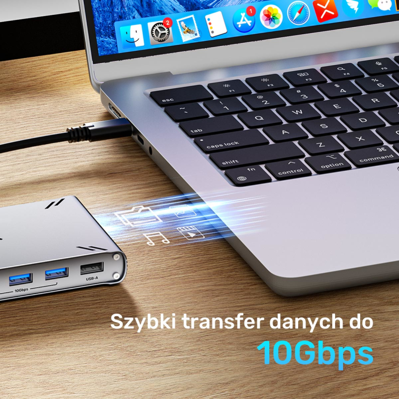 Unitek Przełącznik KVM USB-C 10Gbps z HDMI i transferem plików między systemami