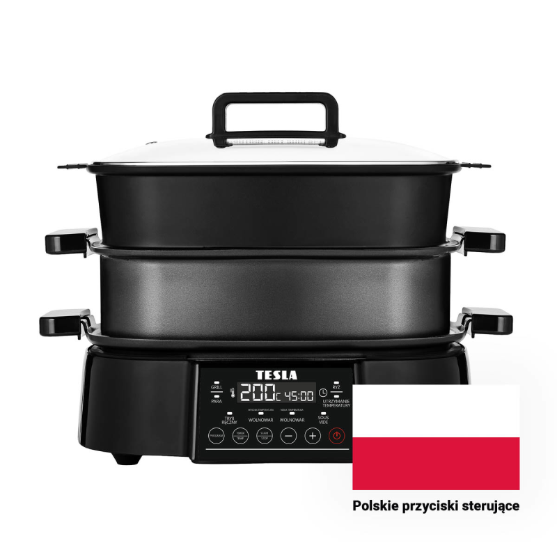 TESLA MultiCook M90 Grill wielofunkcyjny multicooker 11w1 z grillem elektrycznym czarny