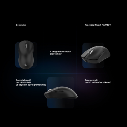 Rampage Mysz bezprzewodowa Clax PAW3311 1k Hz 24 000 DPI BT 5.1 czarna