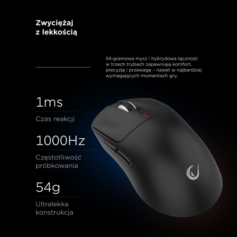 Rampage Mysz bezprzewodowa Clax PAW3311 1k Hz 24 000 DPI BT 5.1 czarna
