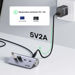 Unitek Hub alumininiowy USB-A/USB-C z 4 portami 5Gbps