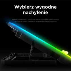 Rampage FREEZ Podstawka chłodząca pod laptop 9-17'' RGB 6 wentylatorów, srebrna