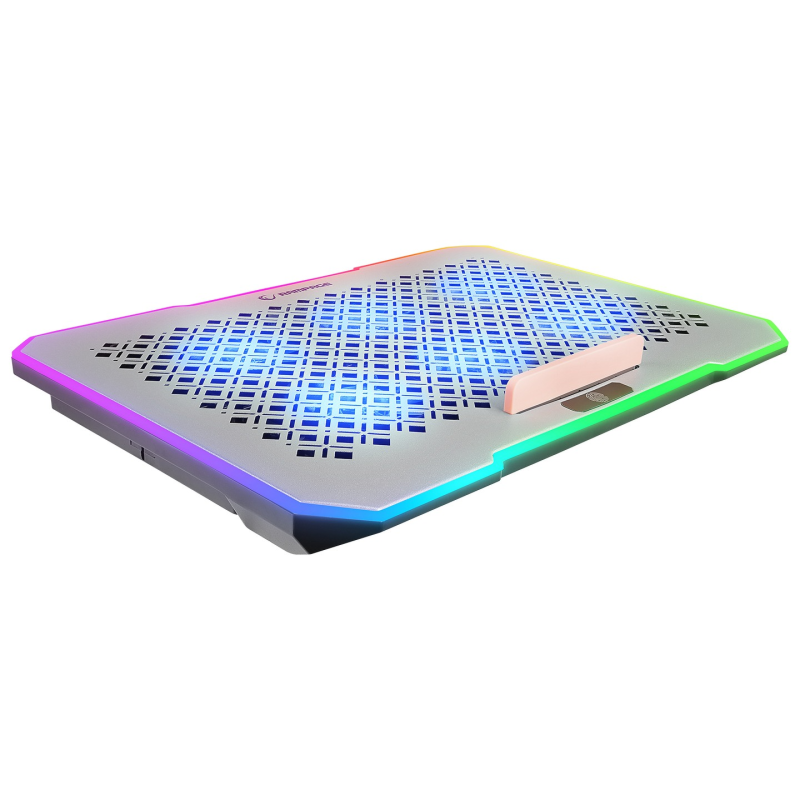 Rampage FREEZ Podstawka chłodząca pod laptop 9-17'' RGB 6 wentylatorów, srebrna