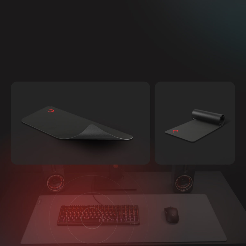 Rampage Podkładka gamingowa Pulsar Pro XXL tkanina jacquard 90x40 cm czarna