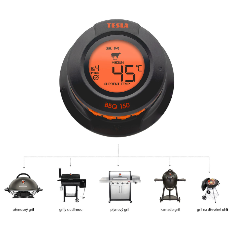 Tesla Cook BBQ 150 termometr do mięsa z sondą Bluetooth 5.2 i aplikacją mobilną