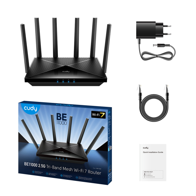 CUDY WR11000 BE11000 Multi-Gigabit Wi-Fi 7 Mesh Router