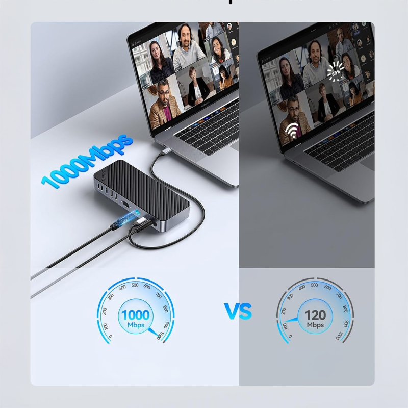 Orico Stacja dokująca USB-C 10 Gbps, 2x DP 4K, HDMI 4K, PD 60W, 6x USB-A, karty SD, audio